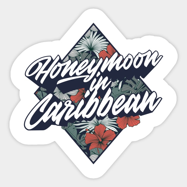 Honeymoon in Caribbean Sticker by bluerockproducts